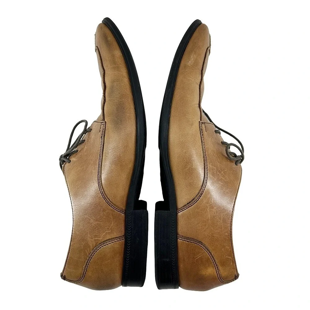 COLE HAAN Men's Leather Oxford Dress Shoes • 9 • Camel Tan
